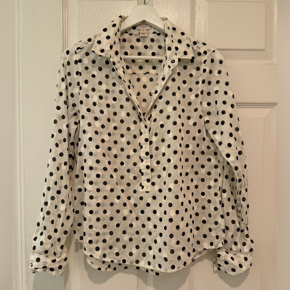JCrew pokadot shirt
